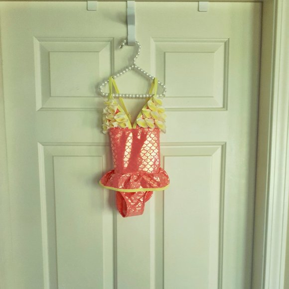 NWT Floatimini Mermaid Petal one piece yellow and pink swimsuit, 3T - Picture 4 of 6